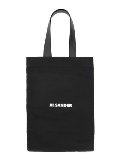 Jil Sander Women Flat Shopping Bag In Black