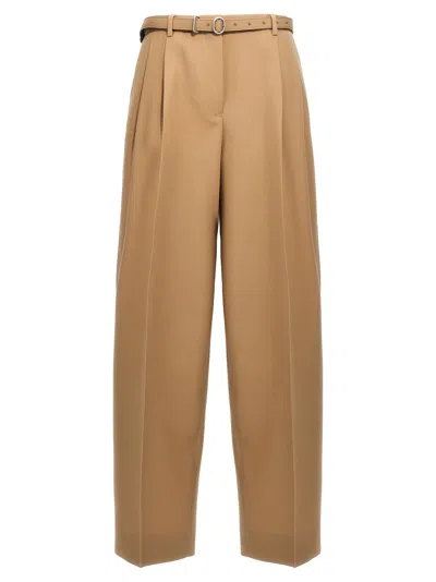 Jil Sander Women's Gabardine Belt Pants In Metallic
