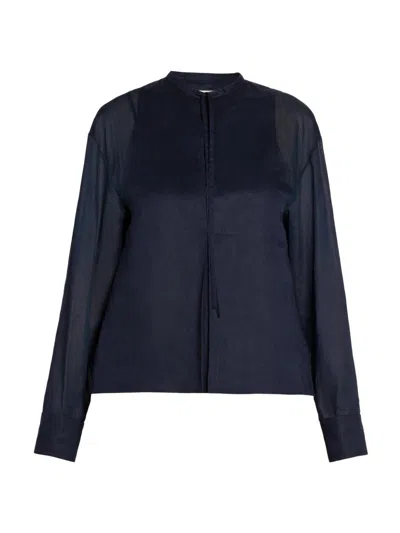 Jil Sander Women's Glace Cotton Organdy Shirt In Blue