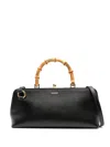 Jil Sander Sm Goji Leather Top Handle Bag In Black