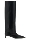 Jil Sander Leather Knee High Boots In Black