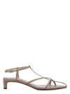 Jil Sander Strappy Kitten Heel Sandals In Dark Sand