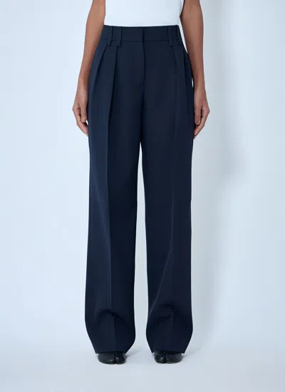 Jil Sander Women High-waisted Pleated Pants In Blue