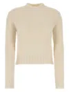 Jil Sander Alpaca Blend Sweater Crew Neck Long Sleeves In Neutral