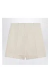 Jil Sander Ivory Bermuda Shorts In Silk Blend Women
