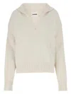 Jil Sander Ivory Cashmere Blend Oversize Sweater
