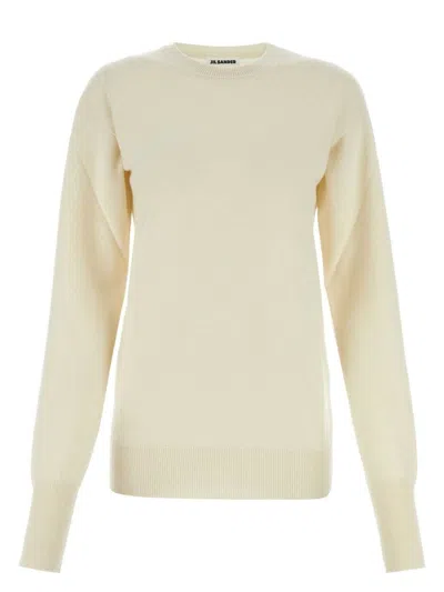 JIL SANDER WOMEN'S IVORY CASHMERE SWEATER