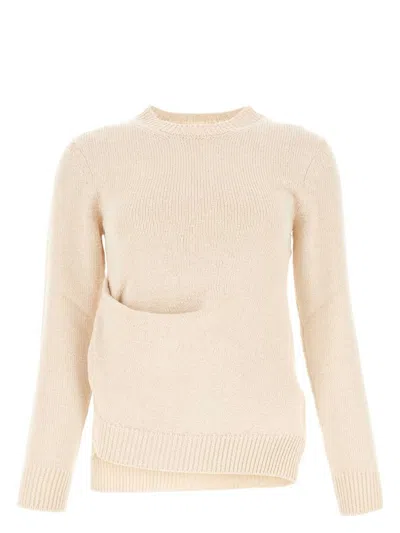 JIL SANDER WOMEN'S IVORY COTTON BLEND SWEATER