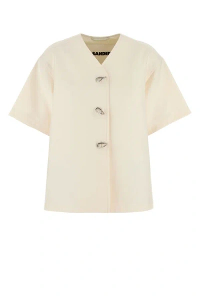 Jil Sander Women Ivory Cotton Jacket In Beige