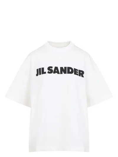 JIL SANDER WOMEN'S IVORY COTTON OVERSIZE T-SHIRT