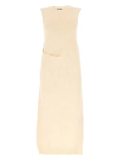 JIL SANDER WOMEN'S IVORY JAPANESE COTTON DRESS