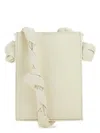Jil Sander Tangle Mini Leather Shoulder Handbag With Silver-tone Hardware In White