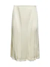 Jil Sander Women Ivory Satin Flared Skirt In Neutral