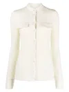 Jil Sander Ivory Stretch Wool Blend Shirt