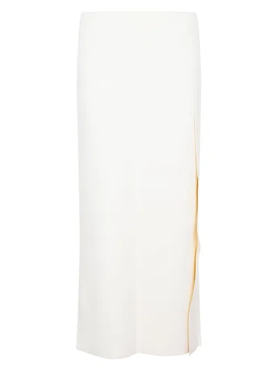 Jil Sander Women's Ivory Viscose Blend Skirt In White
