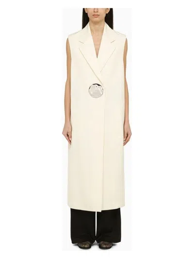 Jil Sander Women's Ivory Viscose Blend Vest In White