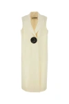 Jil Sander Back Slit Viscose Blend Vest In White