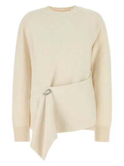 Jil Sander Women's Ivory Wool Blend Sweater