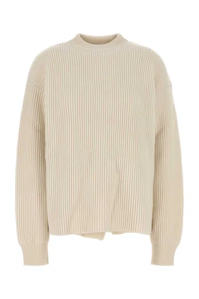 Jil Sander Women Ivory Wool Oversize Sweater In Neutral