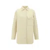 Jil Sander Virgin Wool Oversized Coat With Patch Pocket In White