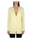 Jil Sander V-neck Jacket With Concealed Closure In Yellow