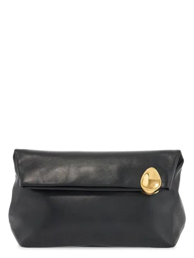 JIL SANDER WOMEN'S JEWEL ZIP LEATHER CLUTCH