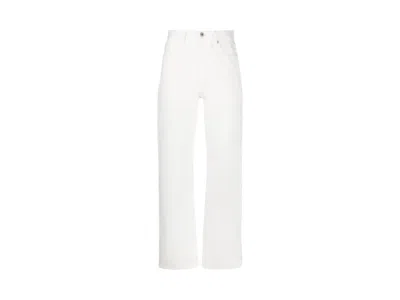 Pre-owned Jil Sander Women's  65 Slim Denim Trousers In White
