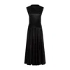 Jil Sander Black Cupro Long Dress In Black