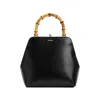 Jil Sander Goji Bamboo Crocodile-embossed Tote Bag In Black