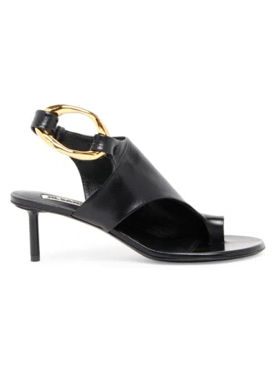 Jil Sander Women's  Leather Sandals In Black
