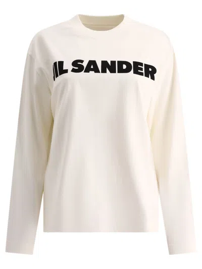 Jil Sander Off-white Printed Logo Long Sleeve T-shirt In Multicolor