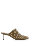 Jil Sander Studded Mule With 50mm Kitten Heel In Green