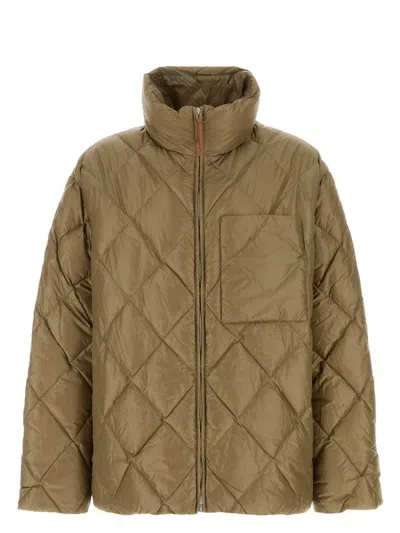 JIL SANDER WOMEN'S KHAKI NYLON DOWN JACKET