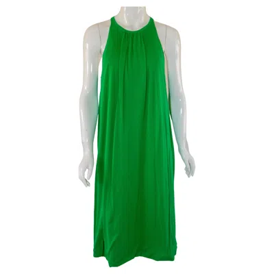 Pre-owned Jil Sander Women's Leaf Green Knit Cotton Tank Dress Size 38