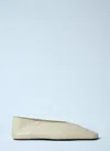Jil Sander Sandy-colored Leather Ballet Flats In Cream