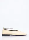 Jil Sander Square Toe Stitch Detail Ballerina Shoes In Multicolor
