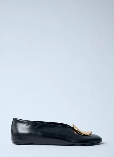 Jil Sander Women Leather Ballerina Pumps In Black