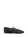 Jil Sander Smooth Leather Ballerinas In Black