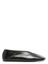 Jil Sander Black Leather Ballet Flats In Black