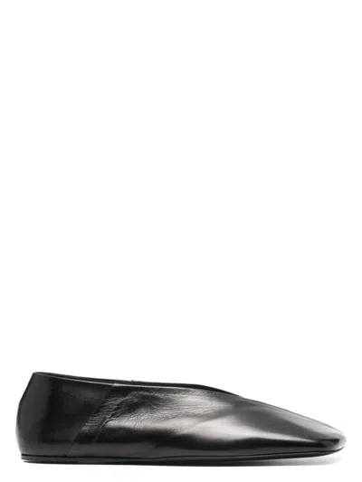 Jil Sander Black Leather Ballet Flats