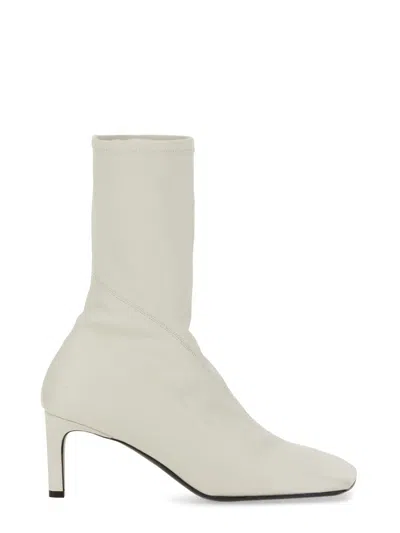 Jil Sander 65mm Leather Ankle Boots In White