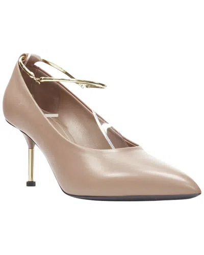 Pre-owned Jil Sander Women's Leather  Nude Anklet Point Toe Pump (authentic  Pre-loved)