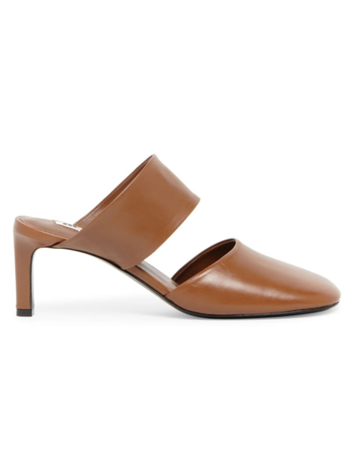 Jil Sander Women's Leather Mules In Umber