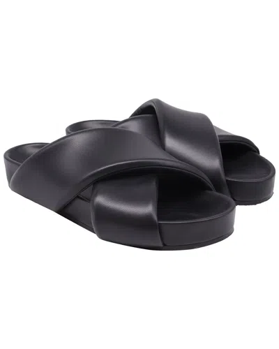 Jil Sander Women's Leather Padded Cross Strap Slide Sandal (authentic Pre-  Loved) In Black