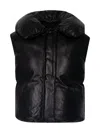 Jil Sander Leather Padded Gilet In Black