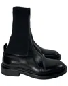 Jil Sander Women's Leather Ribbed Sock Chelsea Bootie (authentic Pre-loved) In Black