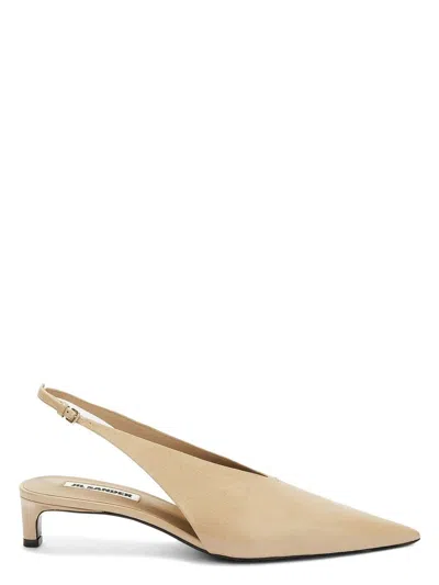 JIL SANDER WOMEN'S LEATHER SLINGBACK PUMPS