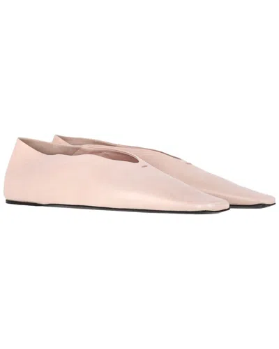 Pre-owned Jil Sander Women's Leather Square-toe Ballet Flat (authentic Pre-loved) In Pink