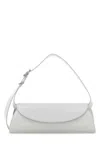 Jil Sander Women Light Grey Leather Small Cannolo Crossbody Bag In White