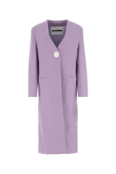 JIL SANDER JIL SANDER WOMEN LILAC CASHMERE COAT